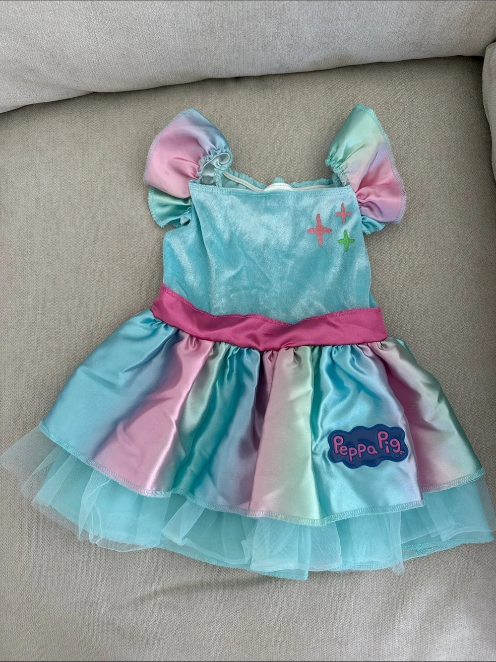 Peppa Pig Pink & Aqua Pastel Unicorn Costume Dress with Headpiece